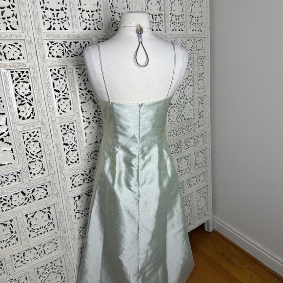 Xscape Light Sage Green Beaded Fairycore Romantic Formal Long Evening Prom Gown - Picture 5 of 8